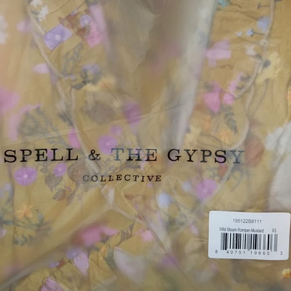 Wild Bloom Romper Play Suit Mustard Spell Designs XS saffron yellow - Picture 14 of 16